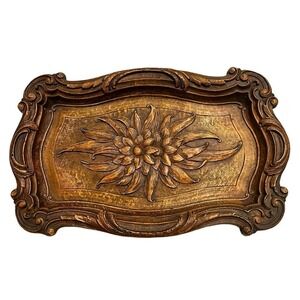 Beautiful Rustic Rectangle Carved Tray